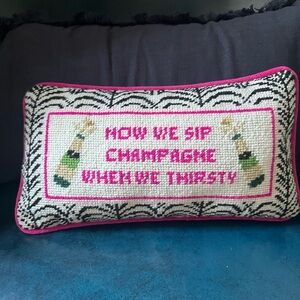 Furbish Studio Champagne Needlepoint Pillow